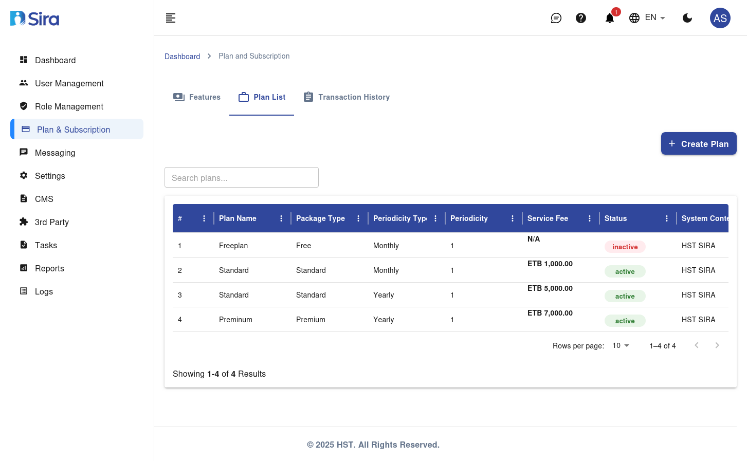 plan management Page